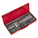 Sealey Premier Metric/Imperial Socket Set 3/8"Sq Drive 45pc