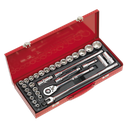 Sealey Premier Metric/Imperial Socket Set 1/2"Sq Drive 32pc