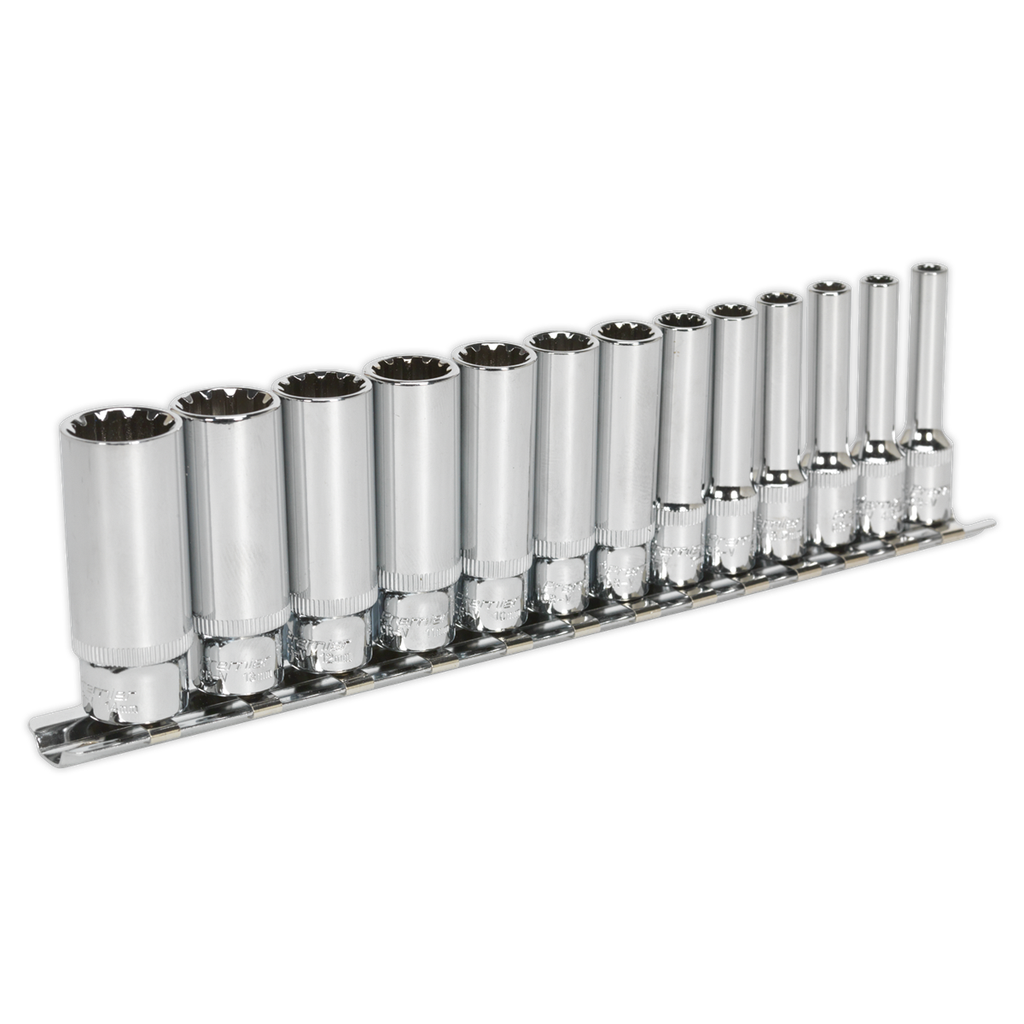 Sealey Premier Total Drive® Deep Socket Set 1/4"Sq Drive 13pc