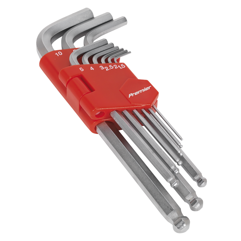 Sealey Premier Long Ball-End Hex Key Set 9pc
