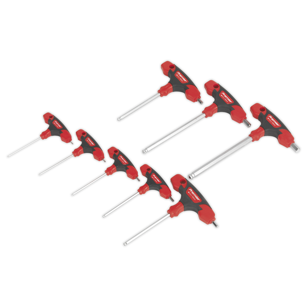 Sealey Premier T-Handle Ball-End Hex Key Set 8pc