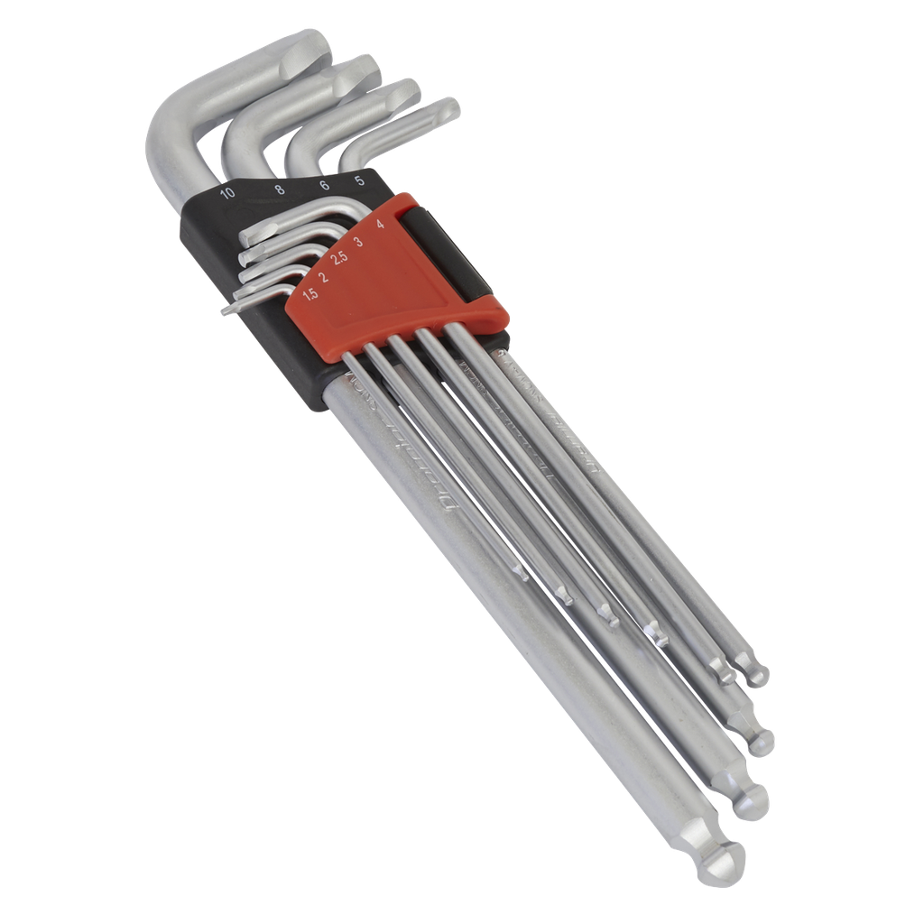Premier Lock-On™ Extra-Long Ball-End Hex Key Set 9pc