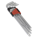 Sealey Premier Lock-On™ Extra-Long Ball-End Hex Key Set 9pc