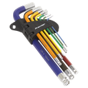 Sealey Premier Long Ball-End Hex Key Set 9pc