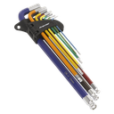 Sealey Premier Extra-Long Ball-End Hex Key Set 9pc