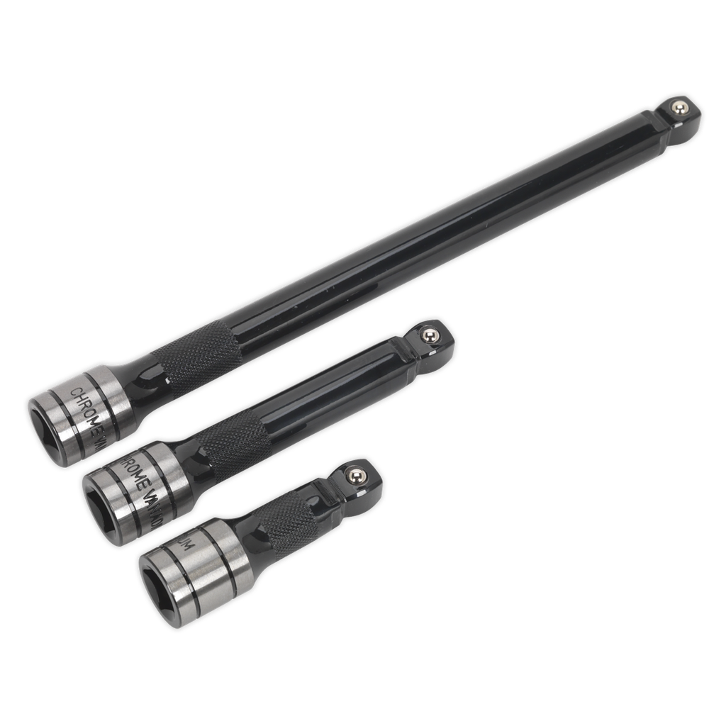 Premier Black Wobble/Rigid Extension Bar Set 1/2"Sq Drive 3pc