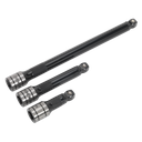 Premier Black Wobble/Rigid Extension Bar Set 1/2"Sq Drive 3pc