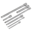 Sealey Premier Wobble/Rigid Extension Bar Set 1/4", 3/8" & 1/2"Sq Drive 7pc