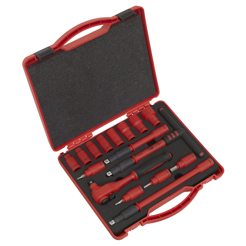 Sealey Premier Insulated Socket Set 3/8"Sq Drive 16pc - VDE Approved