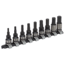 Sealey Premier Black Hex Key Socket Bit Set 3/8"Sq Drive 9pc