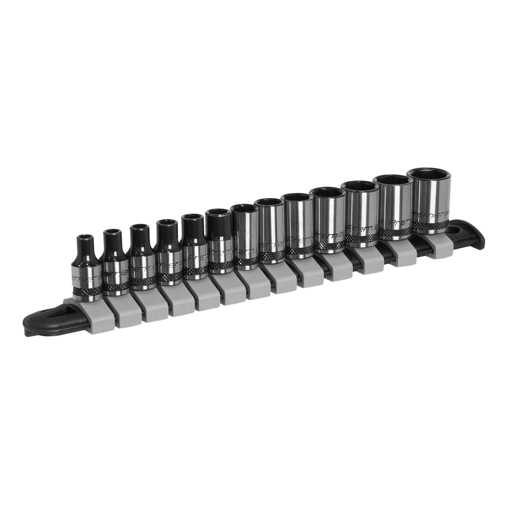 Sealey Premier Black Socket Set 1/4"Sq Drive 13pc