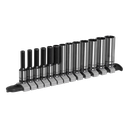 Sealey Premier Black Deep Socket Set 1/4"Sq Drive 13pc