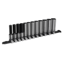 Sealey Premier Black Deep Socket Set 3/8"Sq Drive 12pc