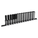 Sealey Premier Black Deep Socket Set 1/2"Sq Drive 13pc
