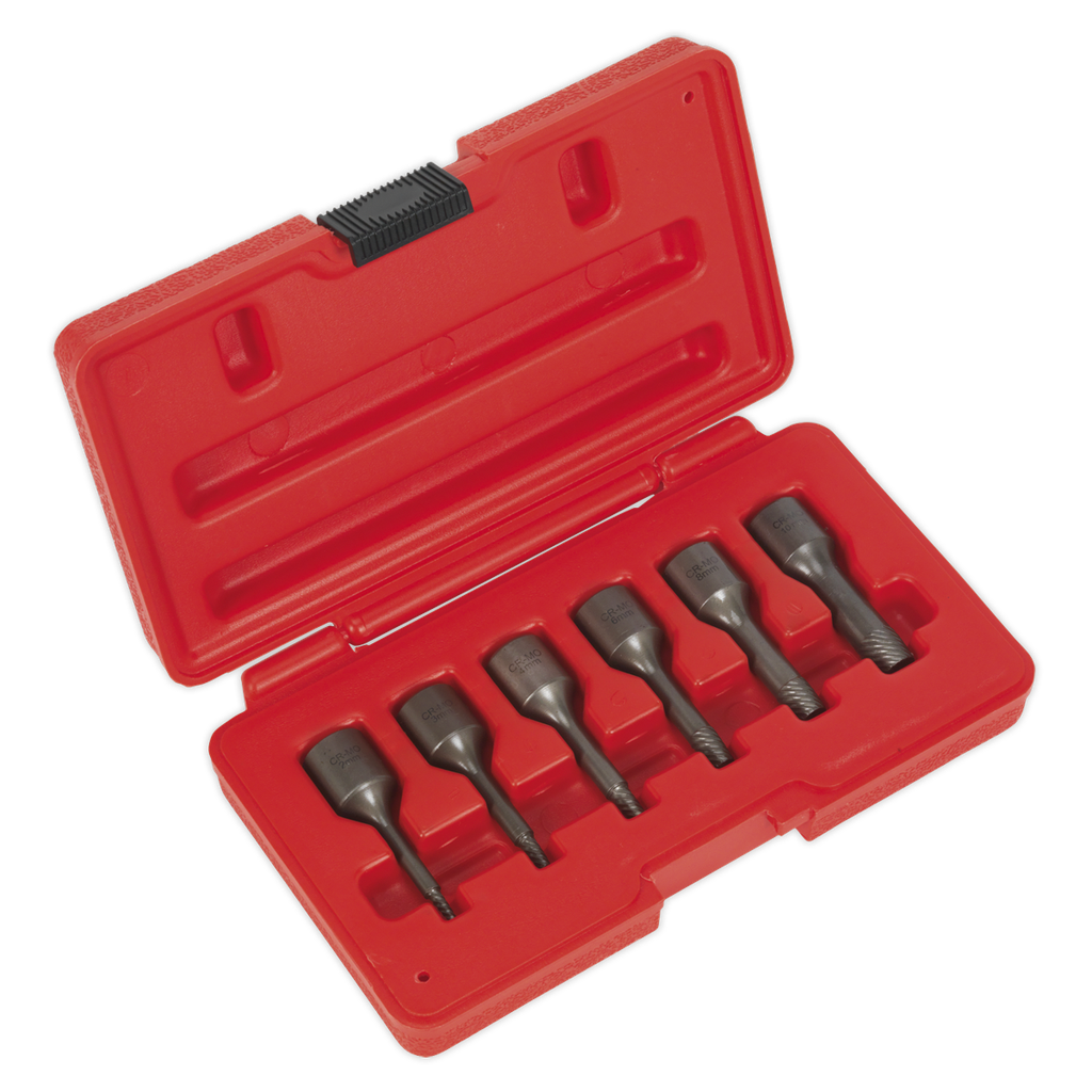Screw Extractor Set 3/8"Sq Drive 6pc