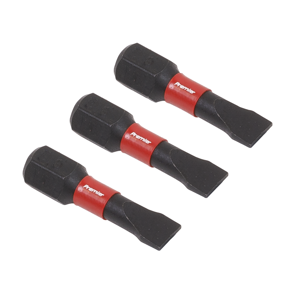 Premier Slotted Impact Power Tool Bits 5.5 x 25mm 3pc