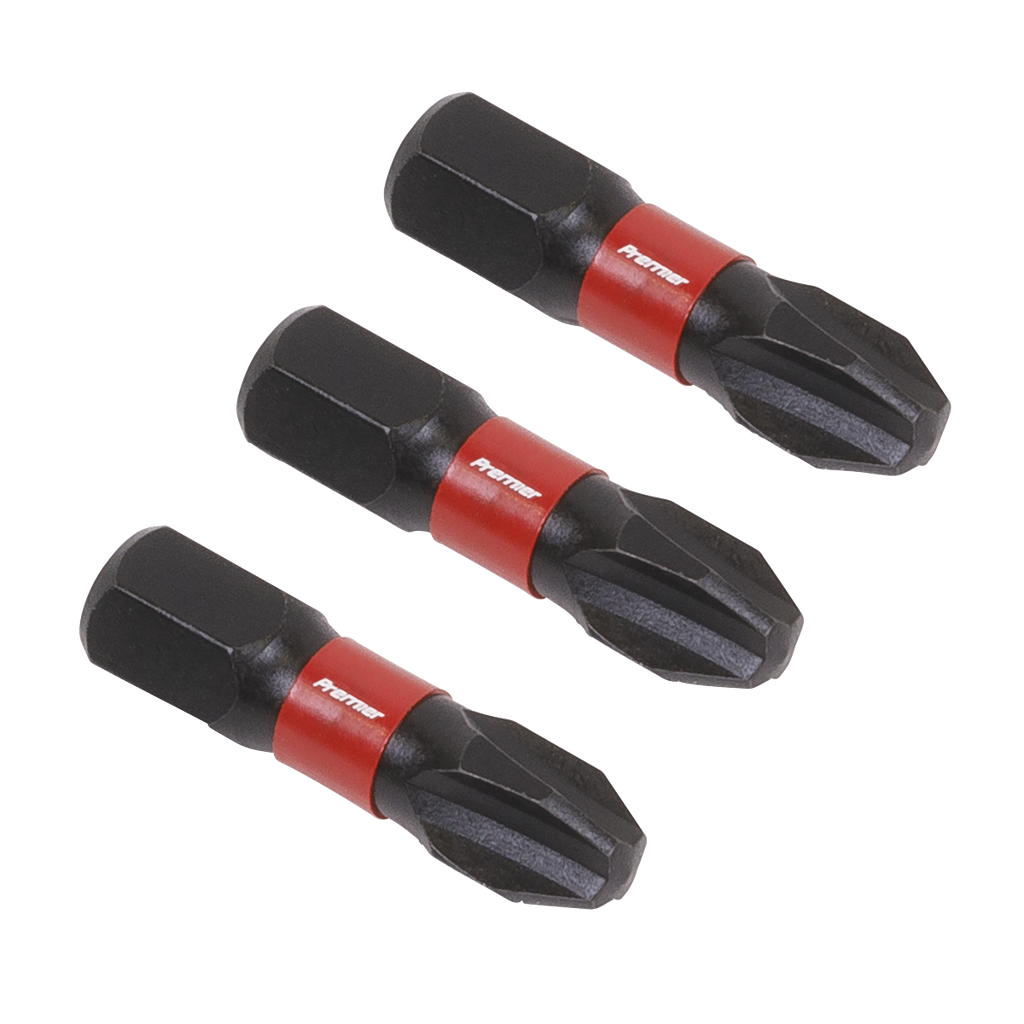 Premier Phillips Impact Power Tool Bits #3 x 25mm 3pc