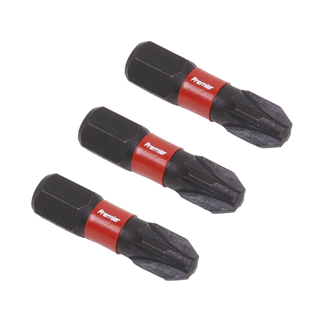 Sealey Premier Pozi Impact Power Tool Bits #3 x 25mm 3pc