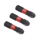 Sealey Premier Pozi Impact Power Tool Bits #3 x 25mm 3pc