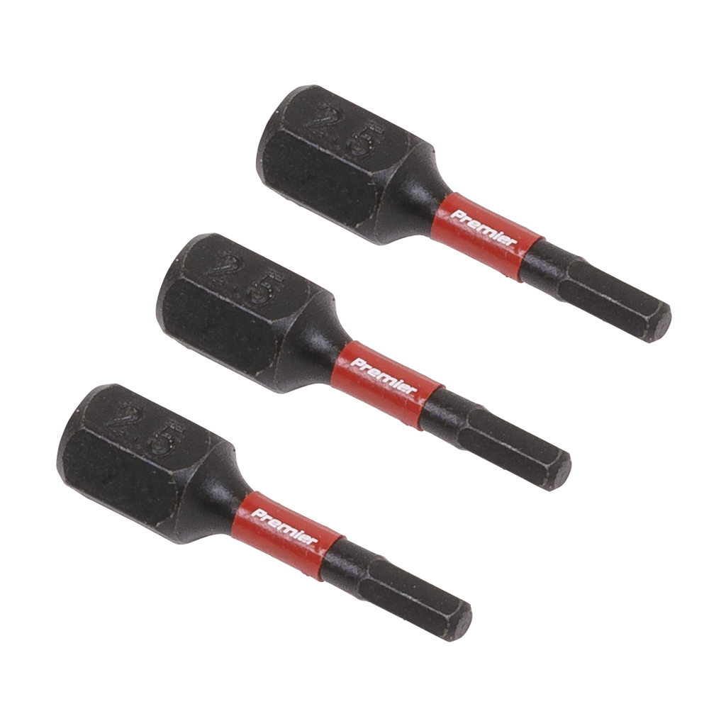 Premier Hex Impact Power Tool Bits 2.5 x 25mm 3pc