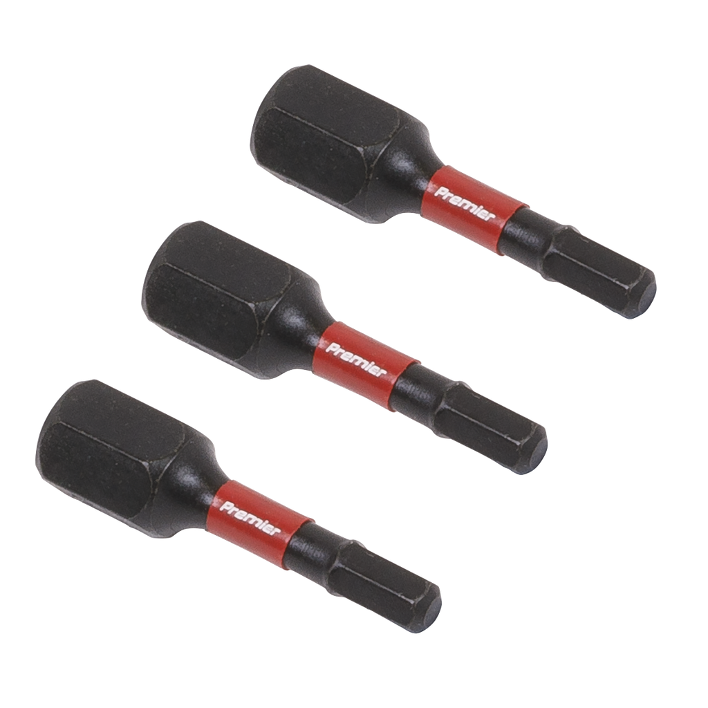 Sealey Premier Hex Impact Power Tool Bits 3 x 25mm 3pc