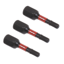 Sealey Premier Hex Impact Power Tool Bits 3 x 25mm 3pc