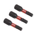 Sealey Premier Hex Impact Power Tool Bits 4 x 25mm 3pc