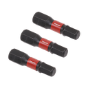 Sealey Premier Hex Impact Power Tool Bits 5 x 25mm 3pc