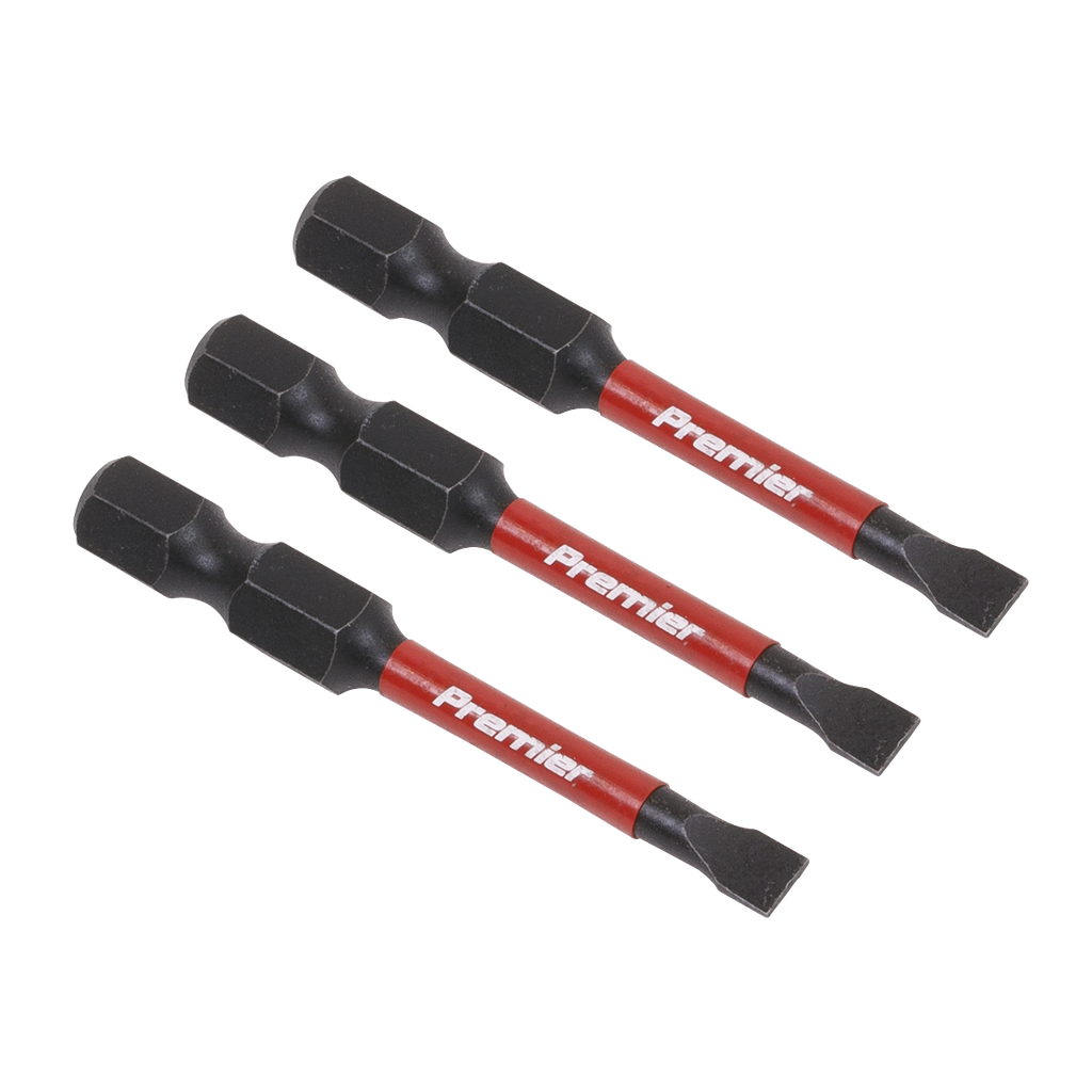 Sealey Premier Slotted Impact Power Tool Bits 4.5 x 50mm 3pc