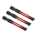 Sealey Premier Slotted Impact Power Tool Bits 6.5 x 50mm 3pc