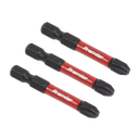 Sealey Premier Phillips Impact Power Tool Bits #3 x 50mm 3pc