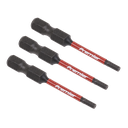 Sealey Premier Hex Impact Power Tool Bits 2.5 x 50mm 3pc