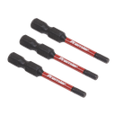 Sealey Premier Hex Impact Power Tool Bits 3 x 50mm 3pc
