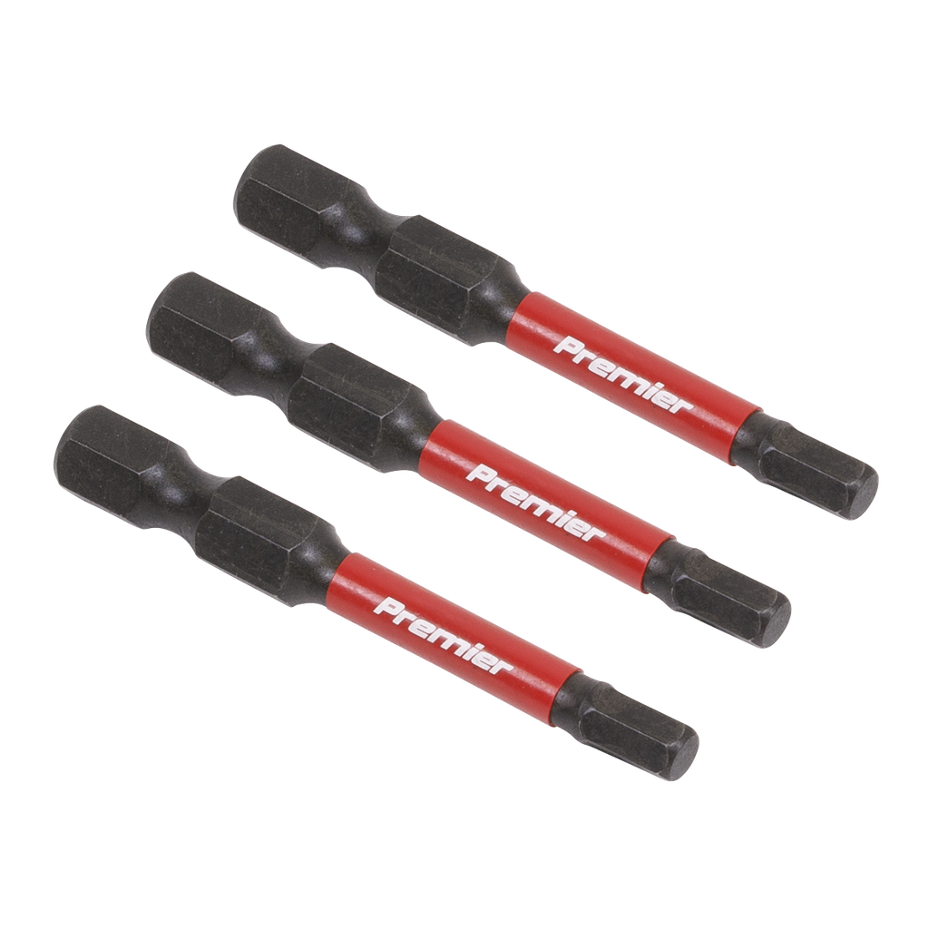 Sealey Premier Hex Impact Power Tool Bits 4 x 50mm 3pc