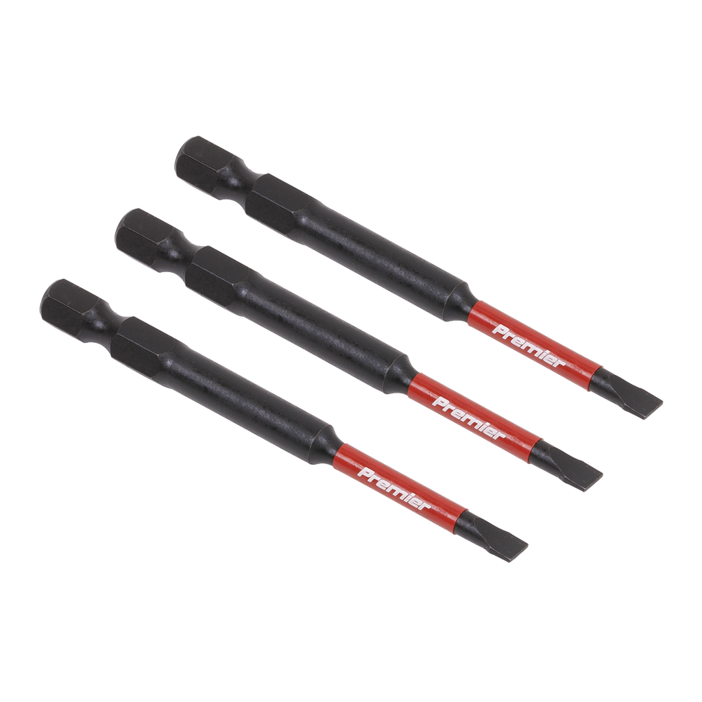 Sealey Premier Slotted Impact Power Tool Bits 4.5 x 75mm 3pc