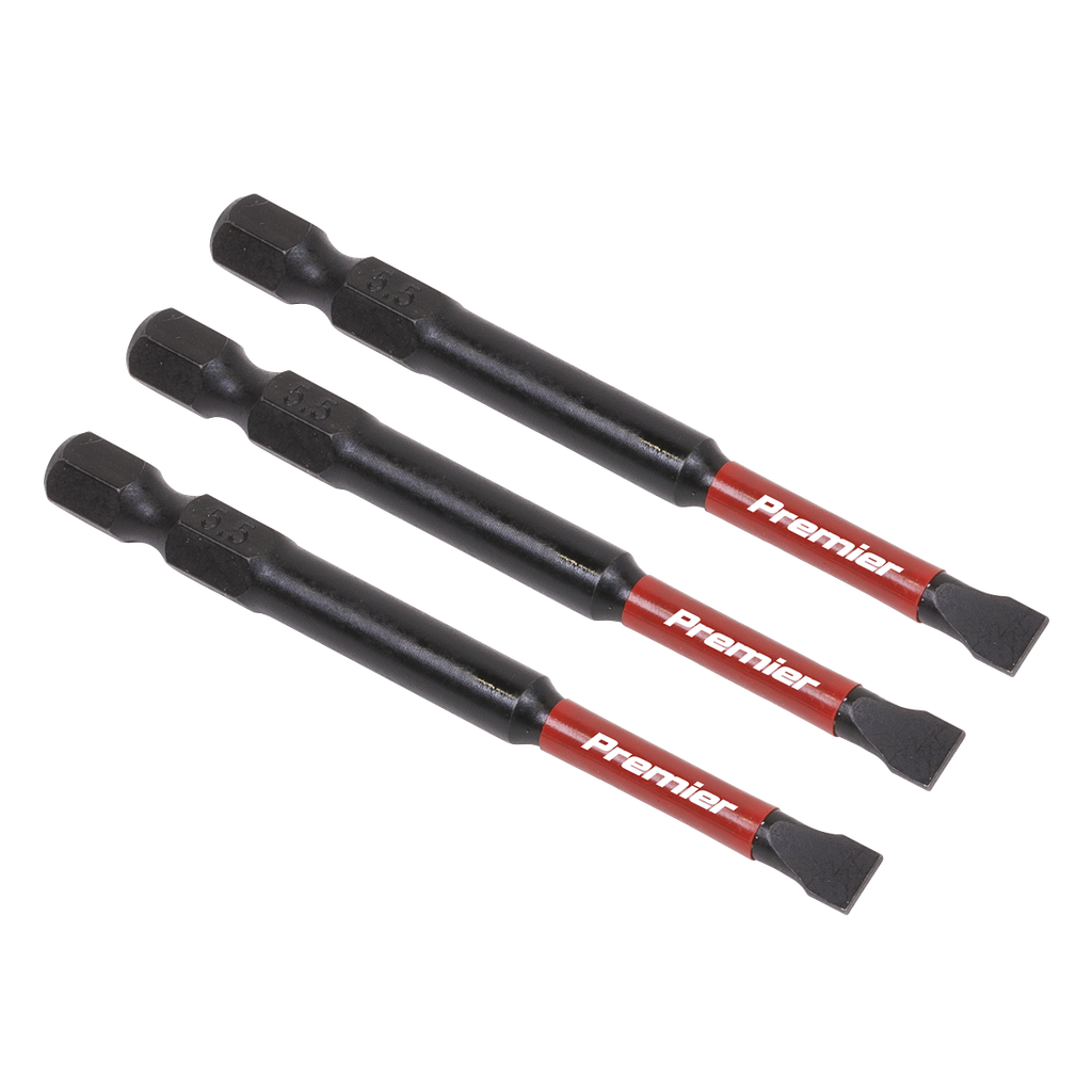 Premier Slotted Impact Power Tool Bits 5.5 x 75mm 3pc