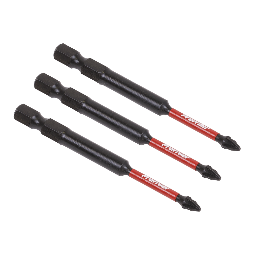 Sealey Premier Pozi Impact Power Tool Bits #1 x 75mm 3pc