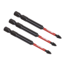 Sealey Premier Pozi Impact Power Tool Bits #1 x 75mm 3pc