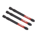 Sealey Premier Pozi Impact Power Tool Bits #3 x 75mm 3pc