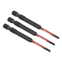 Sealey Premier Hex Impact Power Tool Bits 2.5 x 75mm 3pc