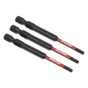 Sealey Premier Hex Impact Power Tool Bits 3 x 75mm 3pc