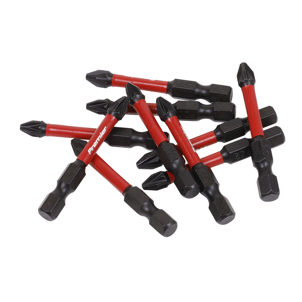 Sealey Premier Pozi Impact Power Tool Bits #2 x 50mm 10pc