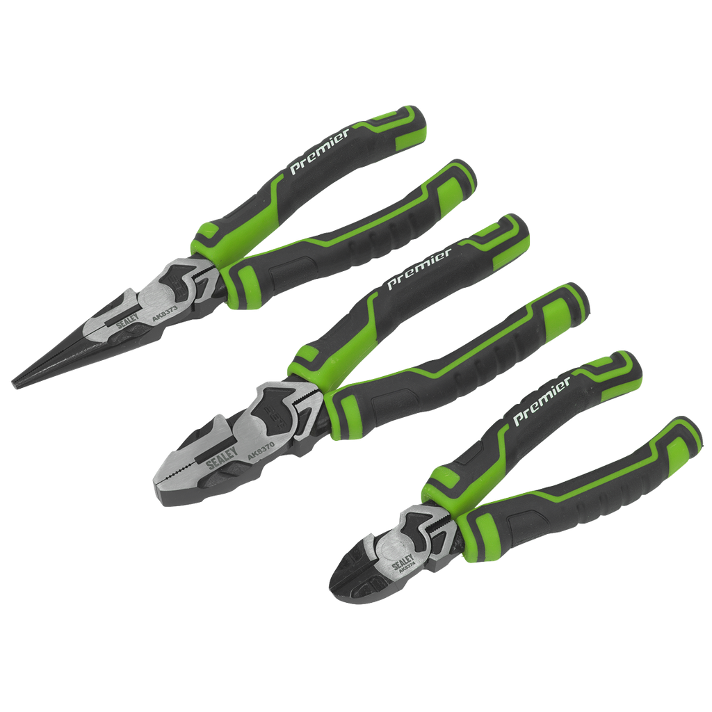 Sealey Premier High Leverage Pliers Set 3pc - Green