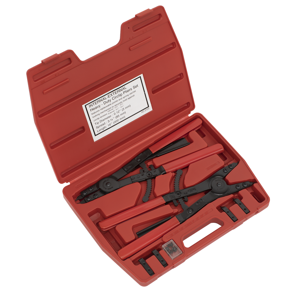 Sealey Premier Heavy-Duty Circlip Pliers Set Internal/External 400mm
