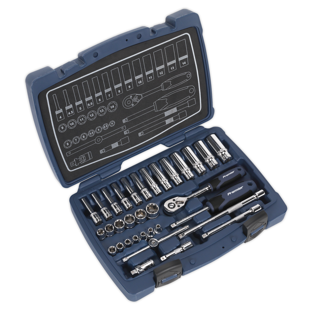 Sealey Premier Socket Set 1/4"Sq Drive 33pc