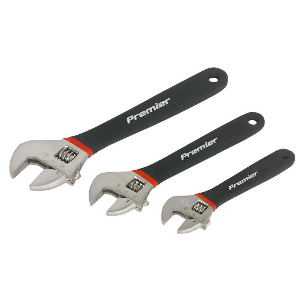 Premier Adjustable Ni-Fe Finish Wrench Set 3pc