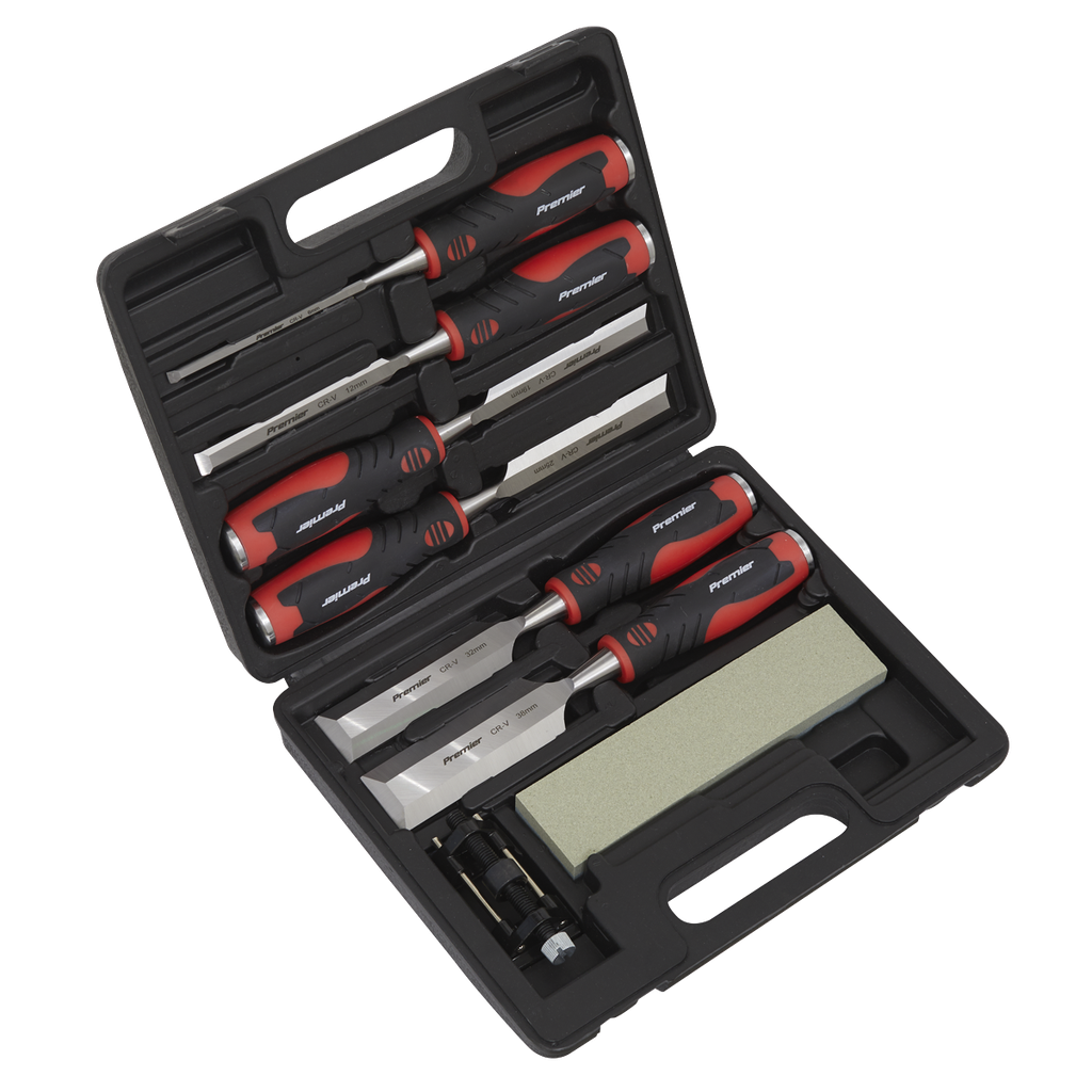 Sealey Premier Hammer-Thru Wood Chisel Set 8pc