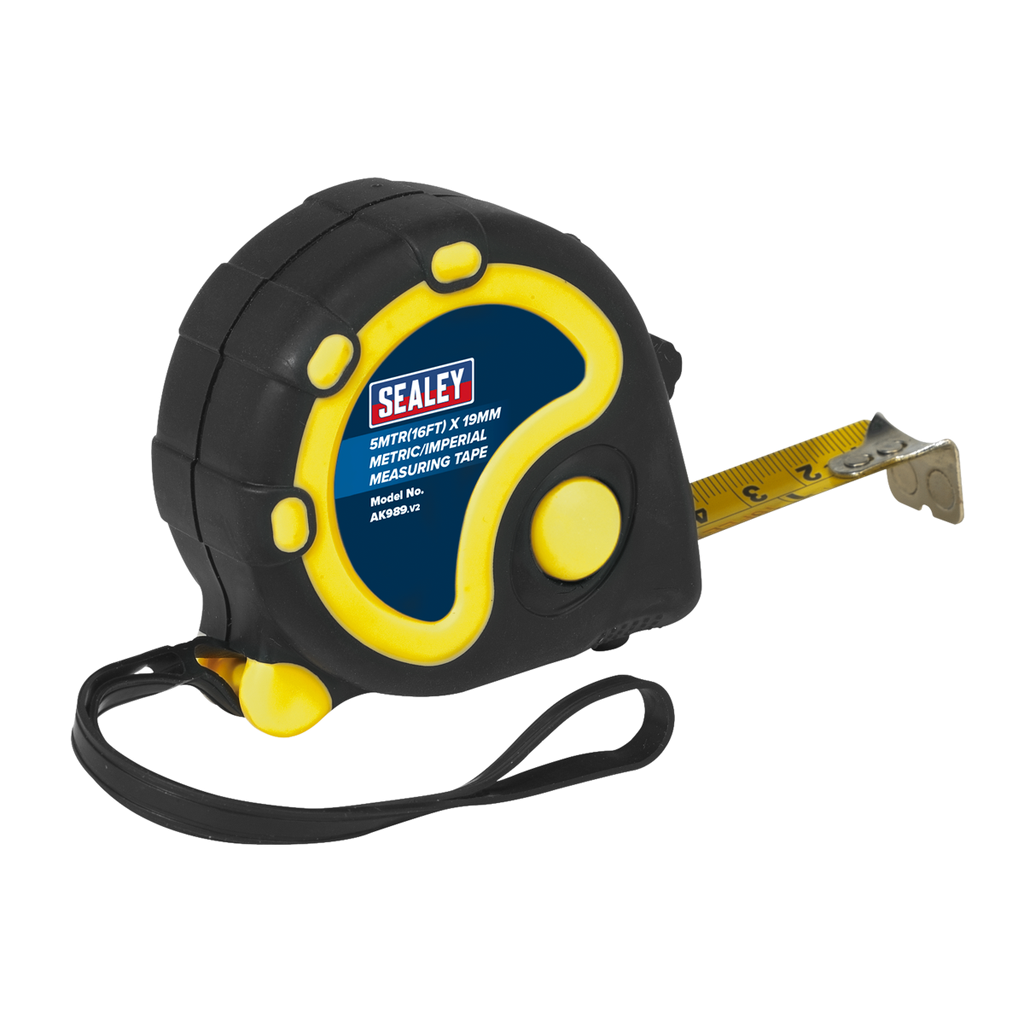 Sealey Metric/Imperial Rubber Tape Measure 5m(16ft) x 19mm