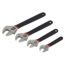Premier Adjustable Wrench Set Ni-Fe Finish 4pc