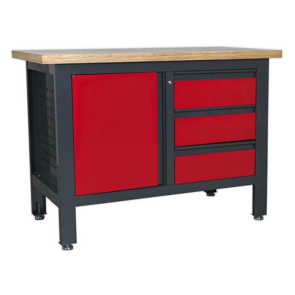 Sealey Workbench with 3 Drawers & Cupboard